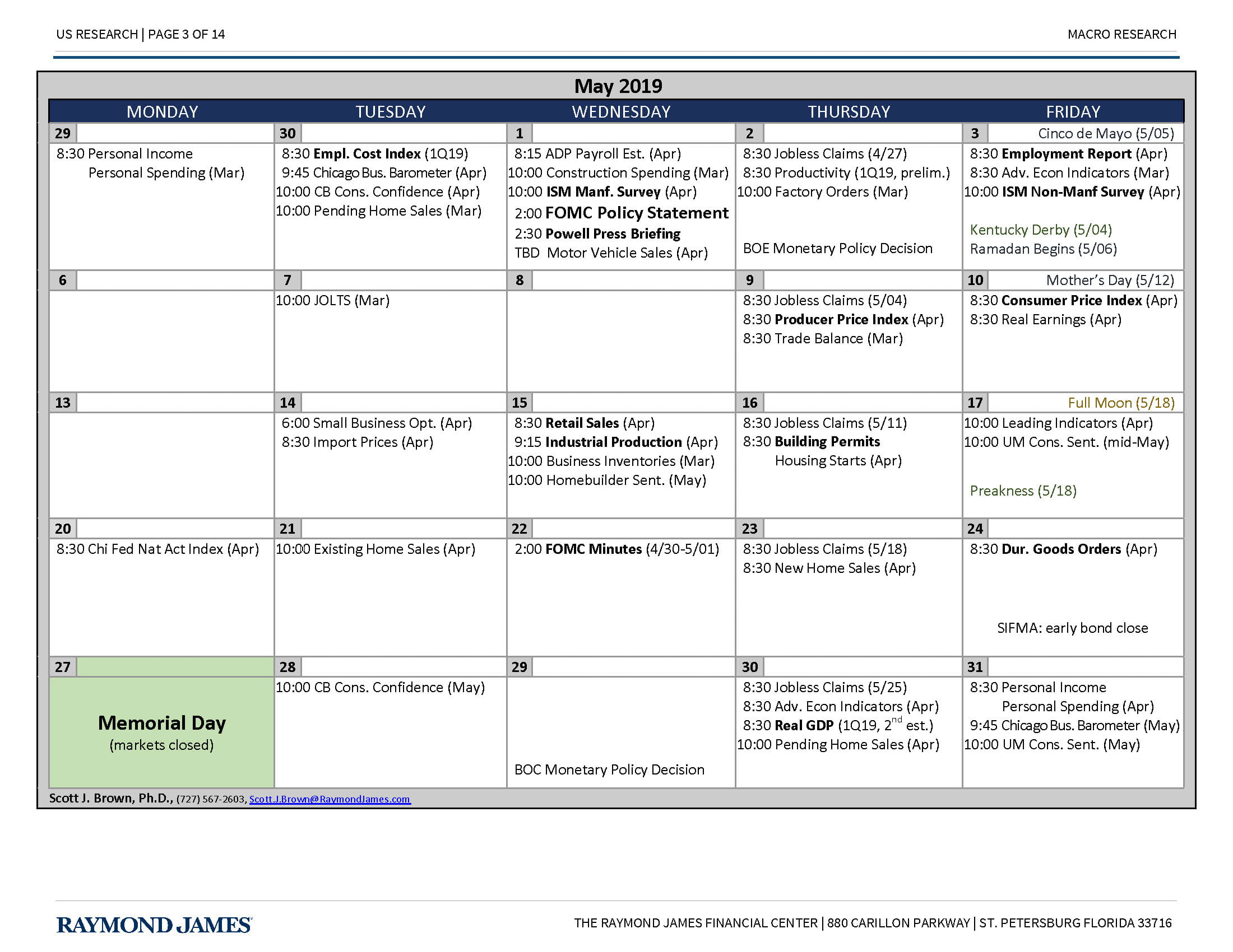 May Economic Calendar